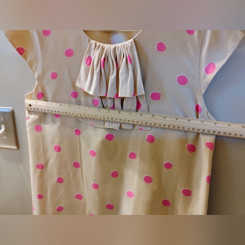 Kate Spade Shawna Silk Shift Dress Beige/Pink Polka Dot Size 8 - Picture 10 of 12